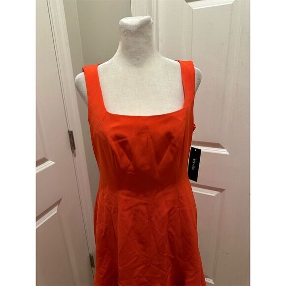 Ivy & Blu Women's Mini Wells Dress Size 6 Tangerine Square Neck - Picture 4 of 12
